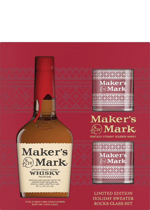 Maker's Mark Bourbon with Holiday Mugs Gift