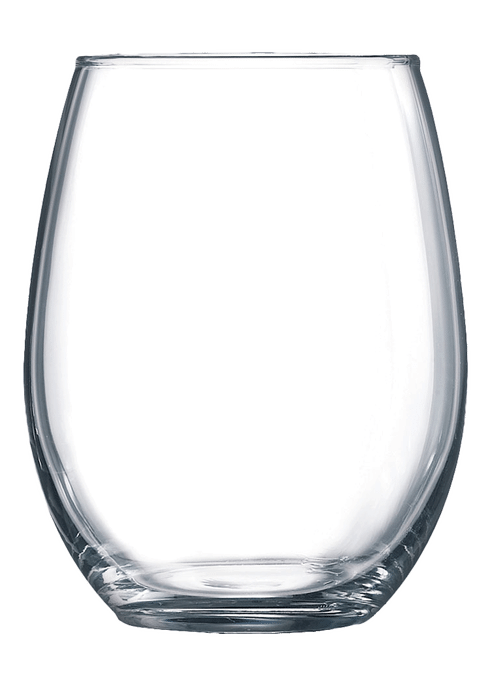 Luminarc Perfection Stemless Wine Glass Set of 12, 15 oz, Clear