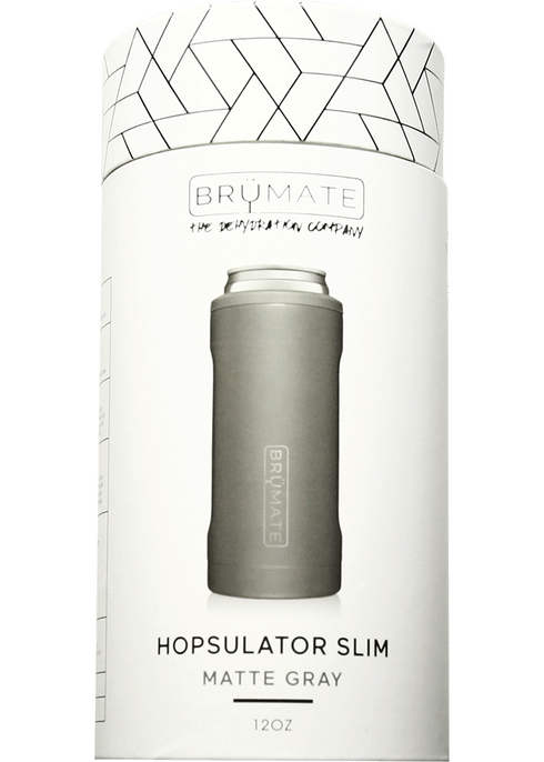 BruMate Slim Matte Grey Can Coozie