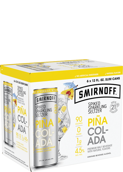 Smirnoff Spiked Sparkling Seltzer Pina Colada | Total Wine ...