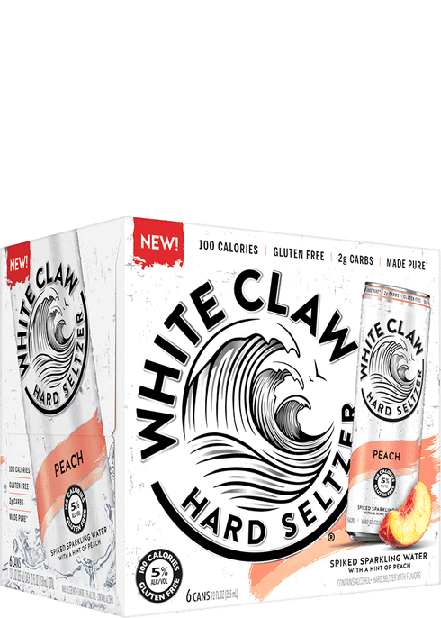 White Claw Hard Seltzer Peach, 6 cans / 12 fl oz - Kroger