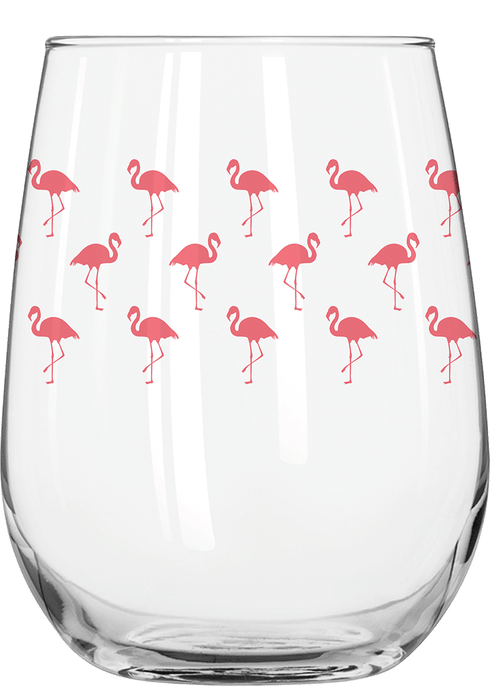 Flamingo Stemless Wine Glass, Flamingo Wine Glasses