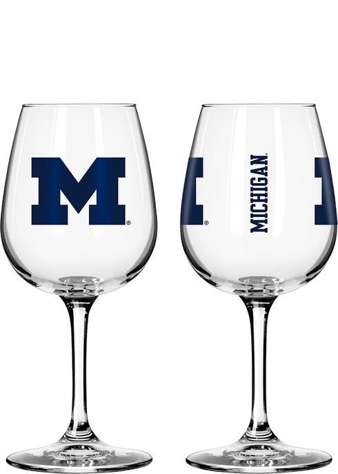 Michigan Wolverines 9 oz Stemless Wine Glass Single