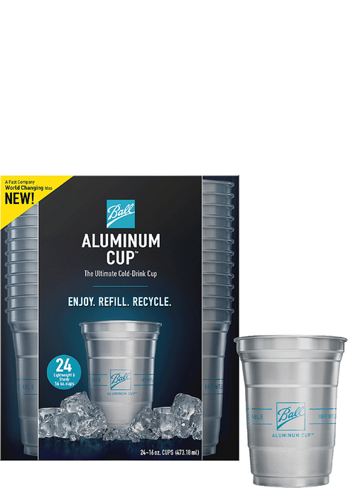 Ball Aluminum Cup Recyclable Party Cups, 16 oz. Cup, 30 Cups Per Pack