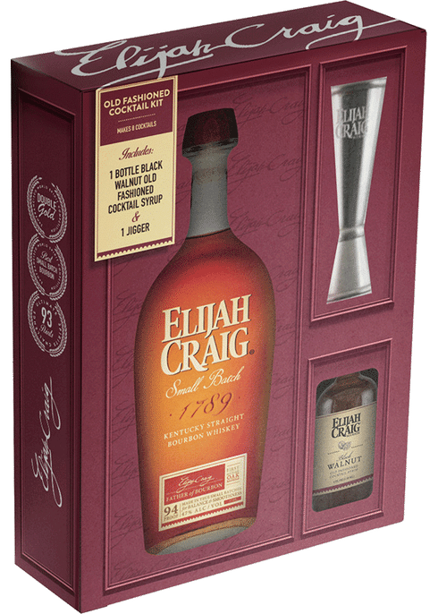 Elijah Craig Bourbon with Old Fashioned Mix & Jigger Gift | Total Wine ...