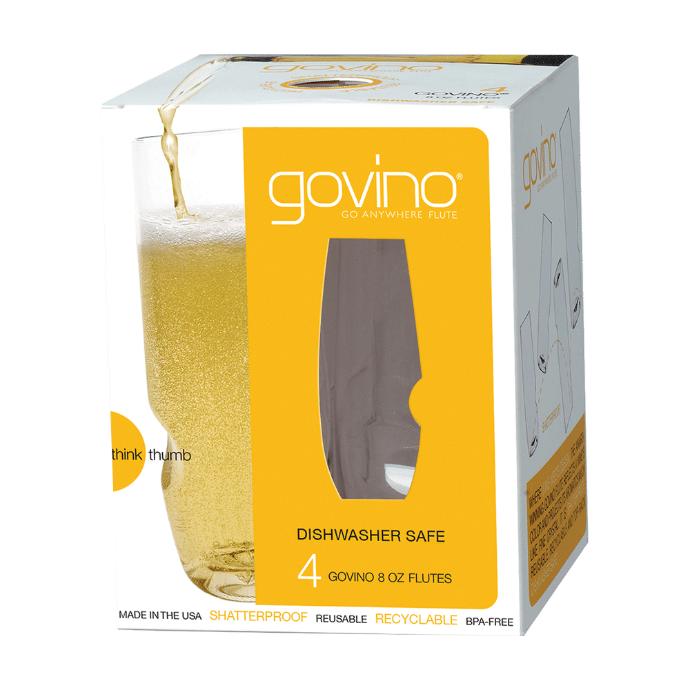 4 Govino WINE BEVERAGE Plastic GLASSES Dishwasher Safe Flexible 16oz POOL  PARTY
