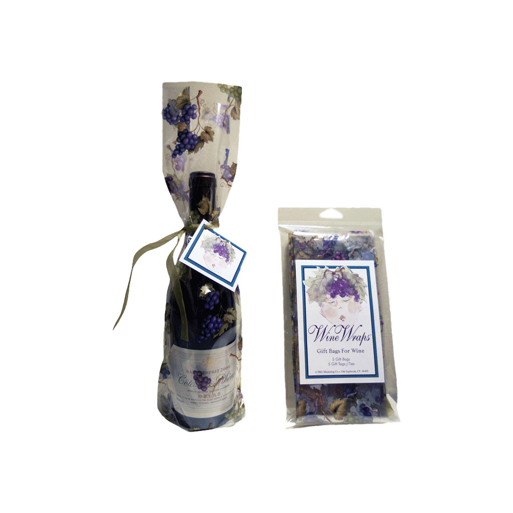 Gift Bag Wine Wraps Grapes 5 pk