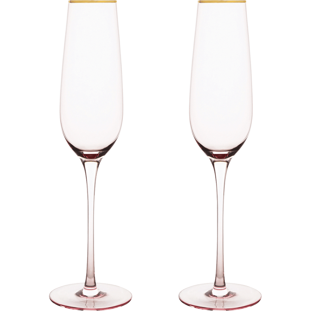 Raye Crystal Champagne Flutes (Set of 2) by Viski - Total Beverage