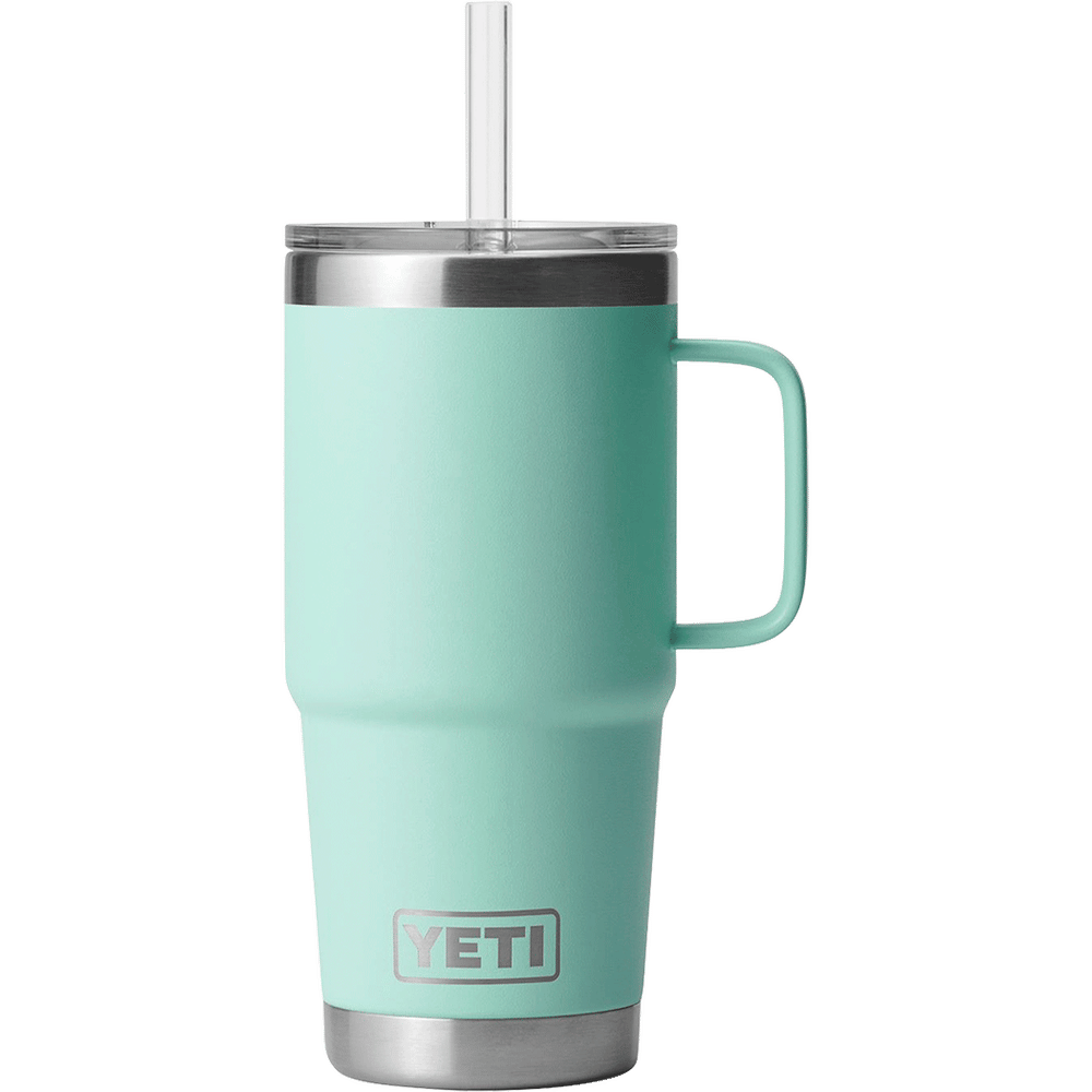 Yeti Rambler 25 ox Mug with Straw Seafoam | Total Wine & More