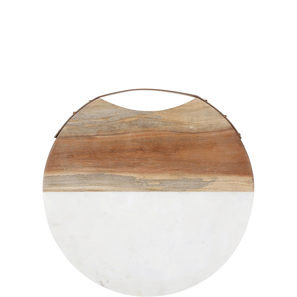 Nordstrom at Home Round Marble & Acacia Wood Serving Board