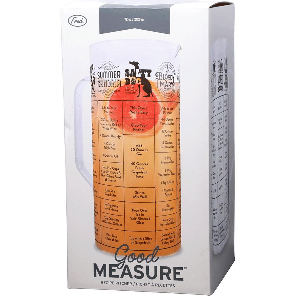 Fred & Friends Good Measure Drink Recipe Measuring Glass