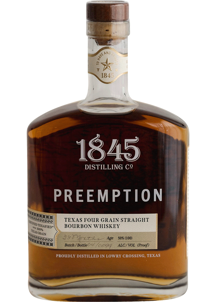 1845 Preemption Texas Four Grain Straight Bourbon Whiskey | Total Wine ...